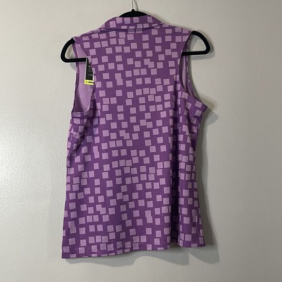 NIKE Women's Dri-FIT Grid Print Sleeveless Golf Shirt Medium Purple NEW Active - Picture 7 of 13